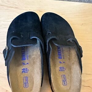 Birkenstock Black Suede Clogs